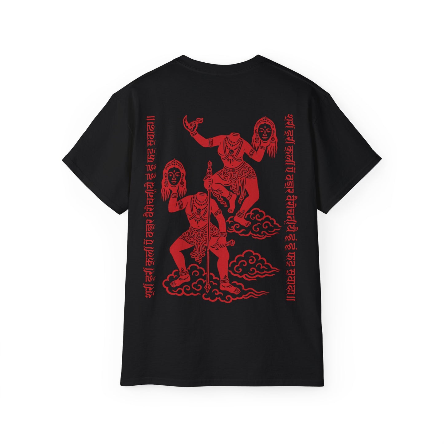 Mekhala & Kanakhala: Tantric Rebellion Tee Back Design Red Back Print